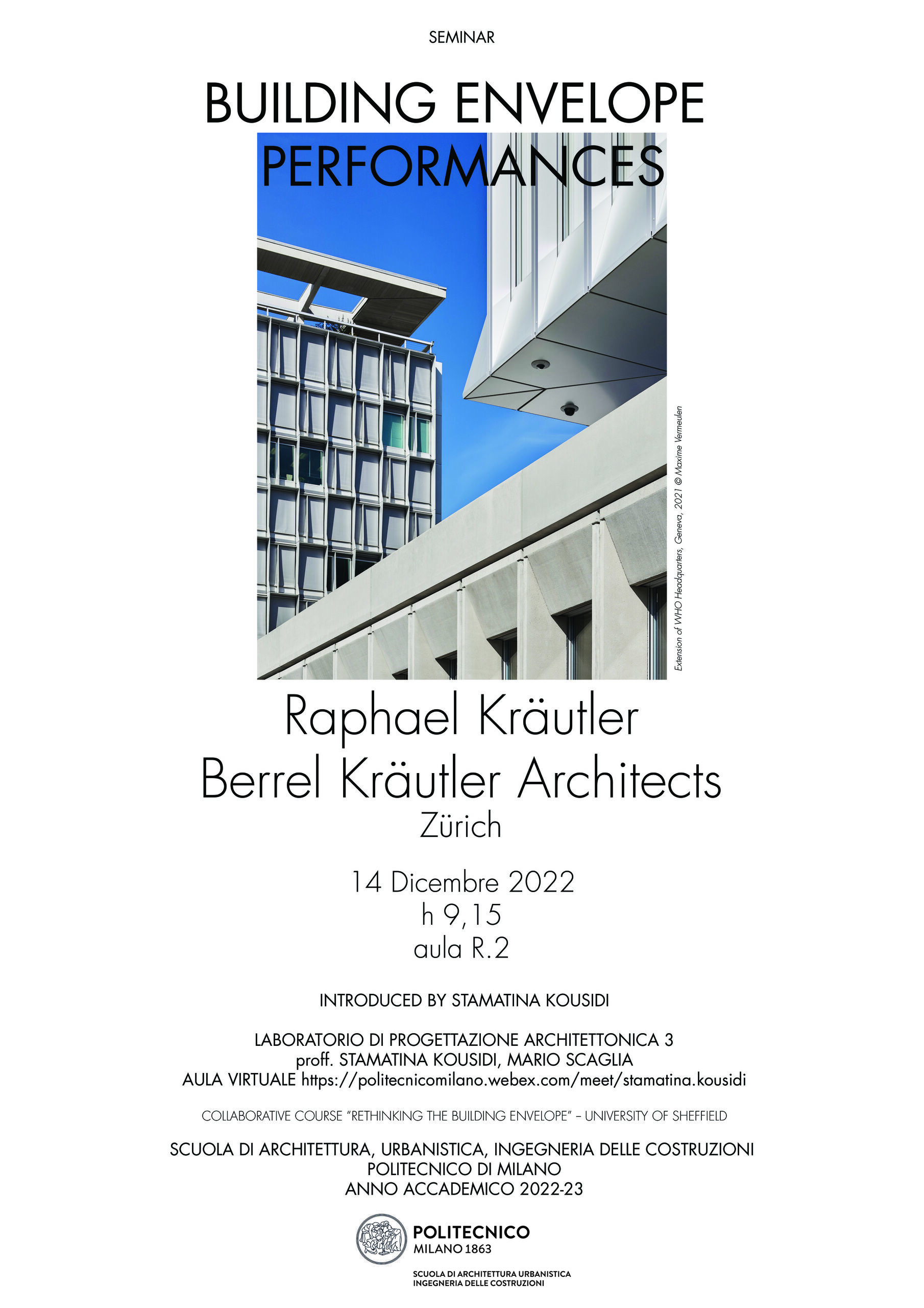 Lecture at Politecnico Milan